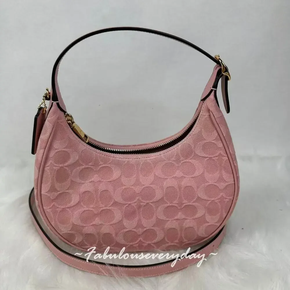 Coach Emily Shoulder Bag Crossbody In Signature Denim/Gold/Light Pink CEN04 NWT